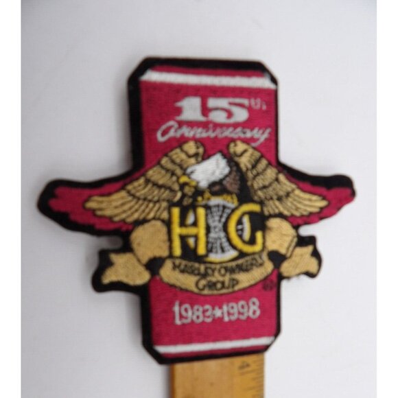 Harley Davidson "15th Anniversary Harley Owners Group"" 1983-1998"Patch Iron On - Picture 2 of 4